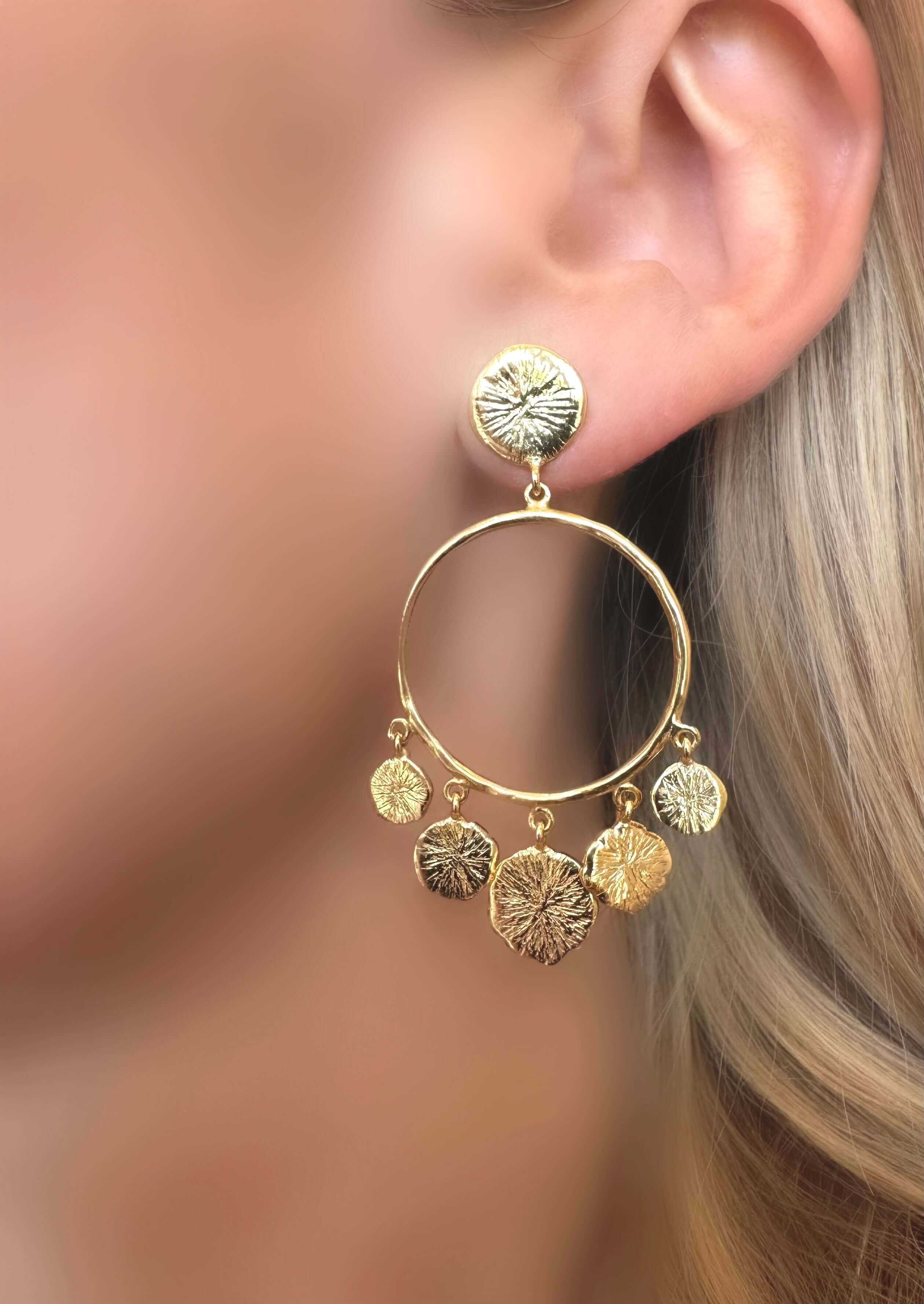 Round Lotos Earrings