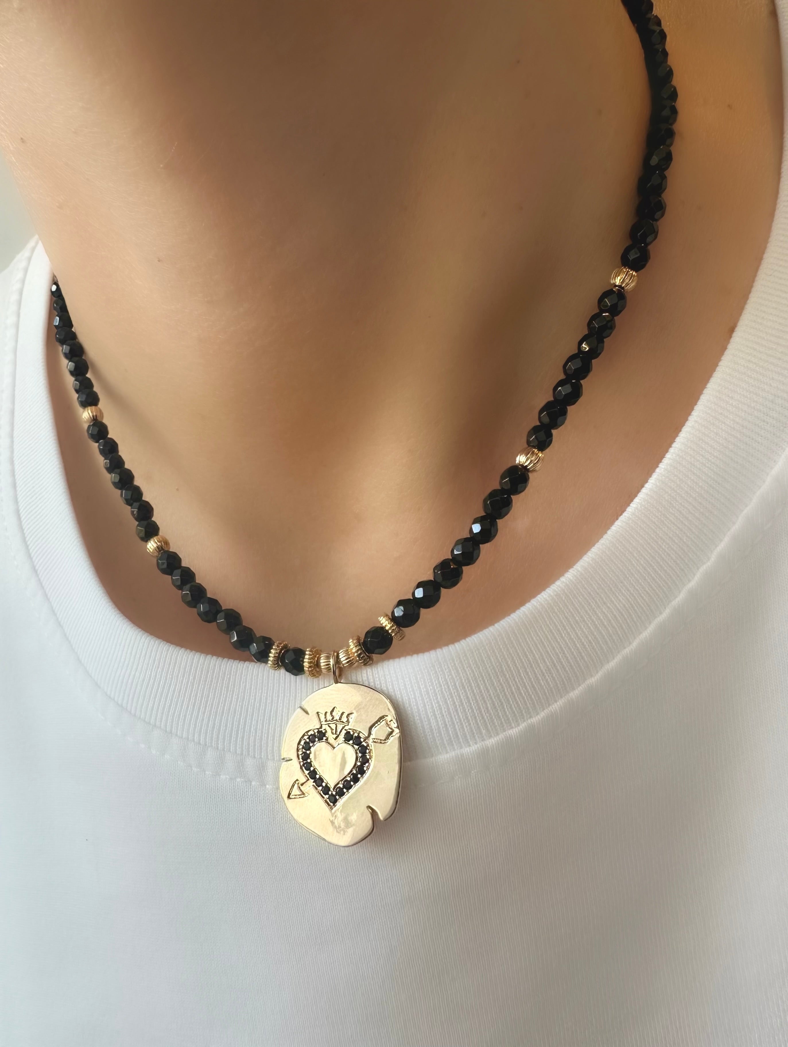 Collar Stones Onix King Heart