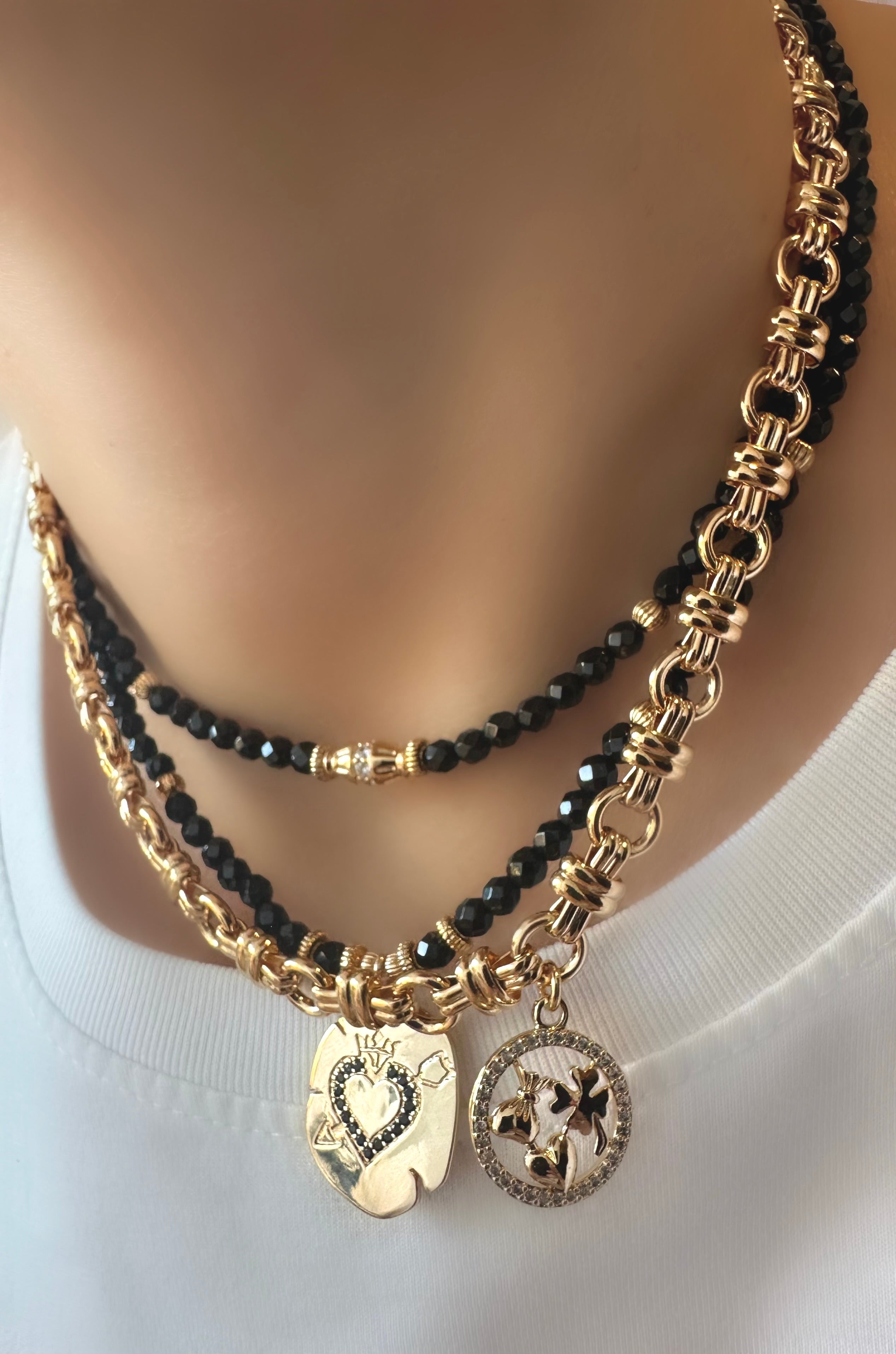 Collar Stones Onix King Heart