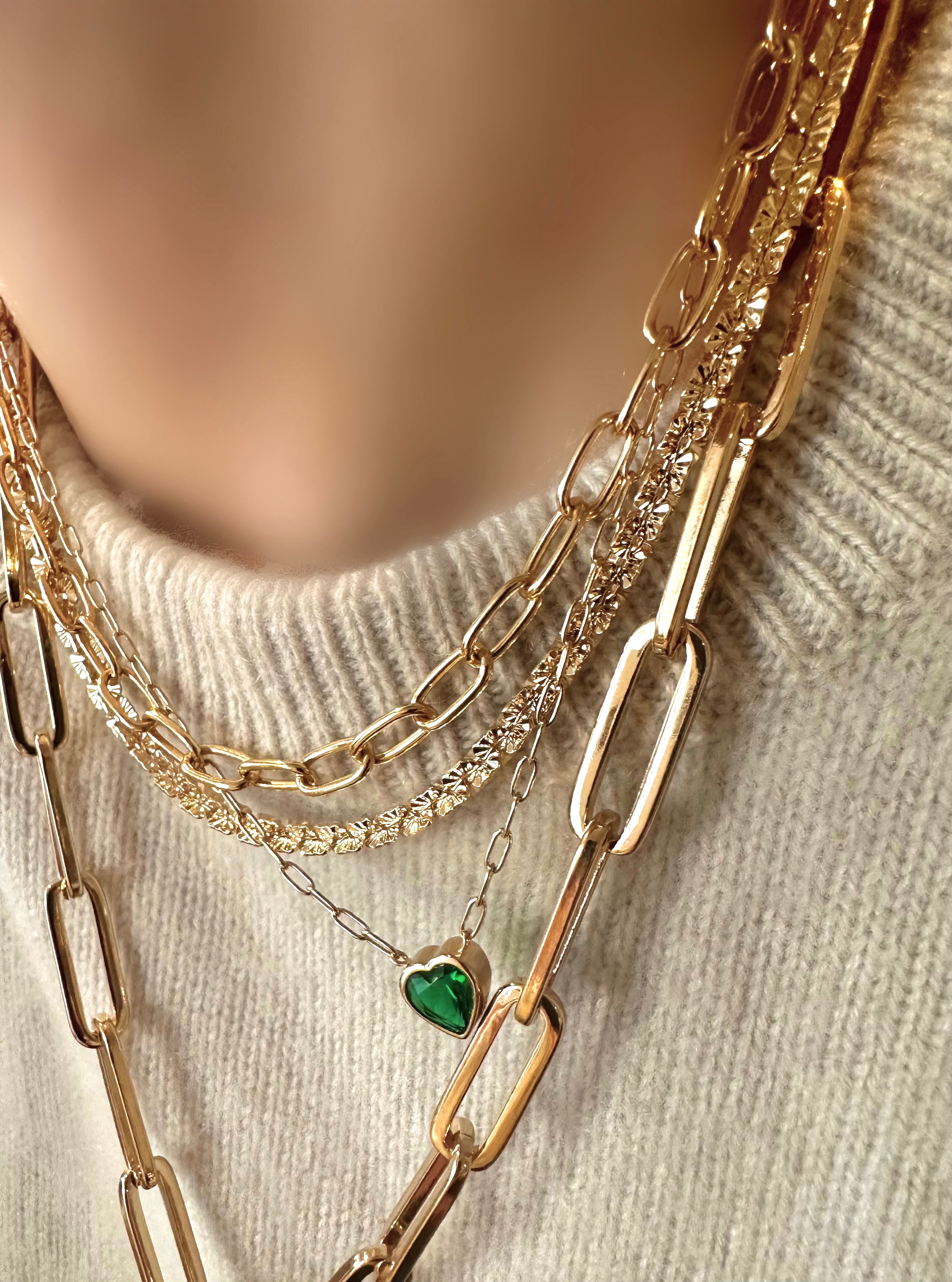 Collar Eternal Love (Verde) (Plata 925 bañada oro 24k)