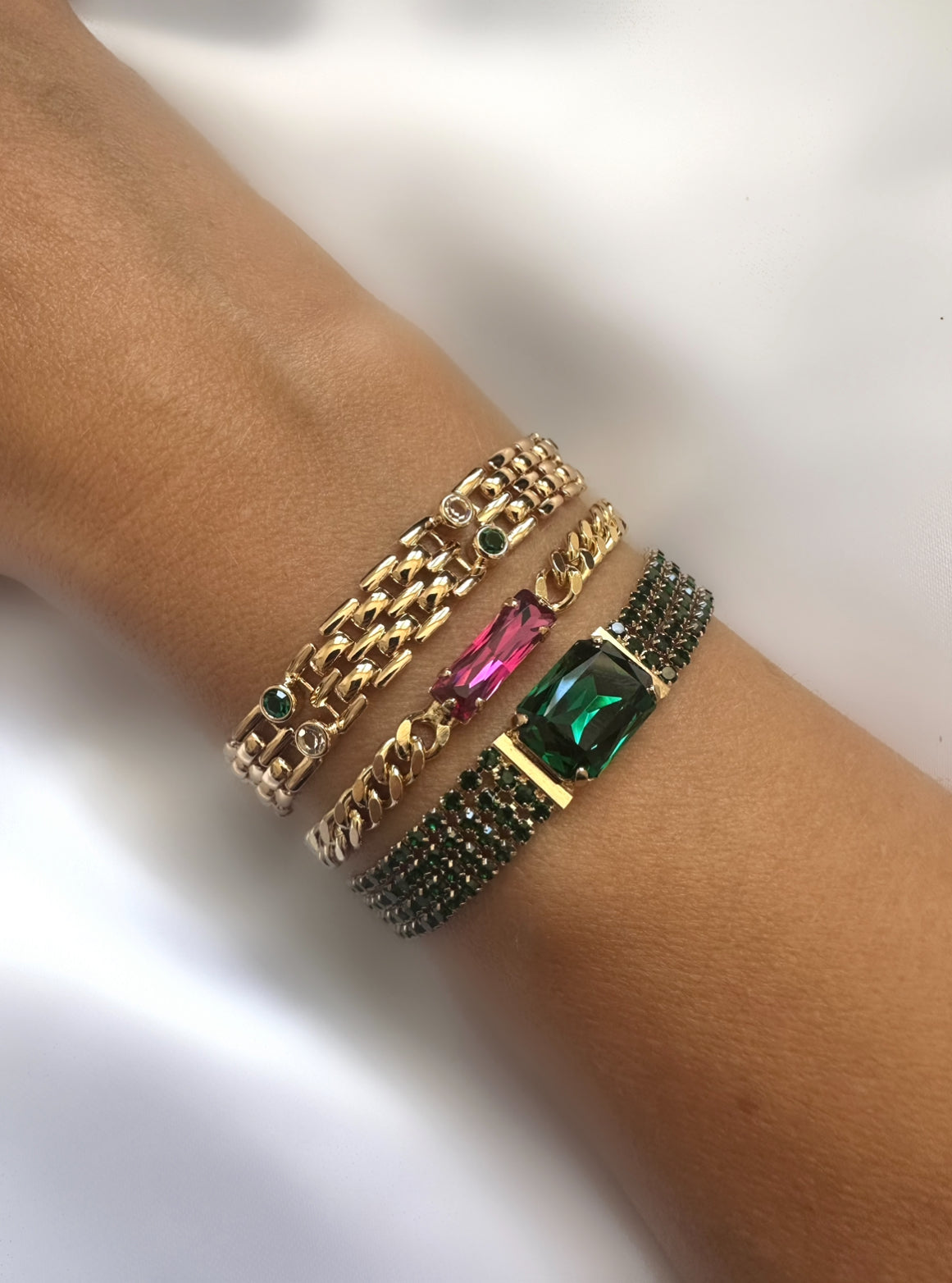 Pulsera Chain Baguette (Rosa)