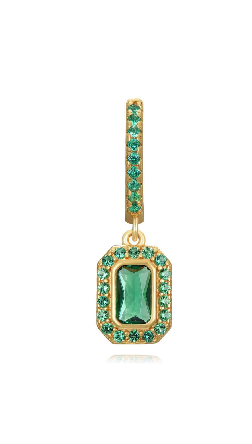 Le Marshand®  -  Joyería en plata 925, chapado en Oro 24K - Arito Broche verde - Diseños propios - Brazaletes, pulseras, collares y pendientes - Joyería online - Mallorca